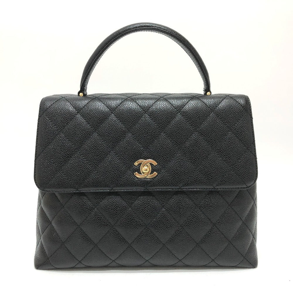 Chanel Caviar skin COCO Mark Matrasse Black Handbag