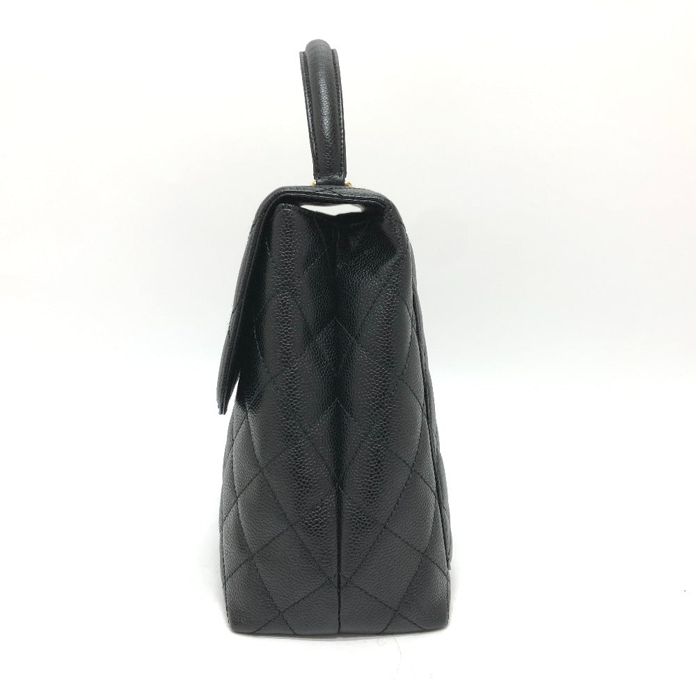 Chanel Caviar skin COCO Mark Matrasse Black Handbag