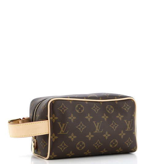 Louis Vuitton Locker Dopp Kit Handbag Canvas Monogram Travel Bag