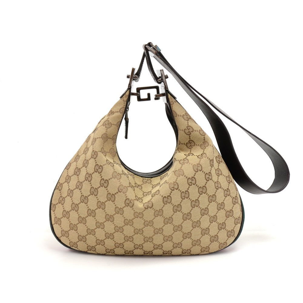 Gucci Convertible Hobo Bag Canvas Monogram Travel Bag