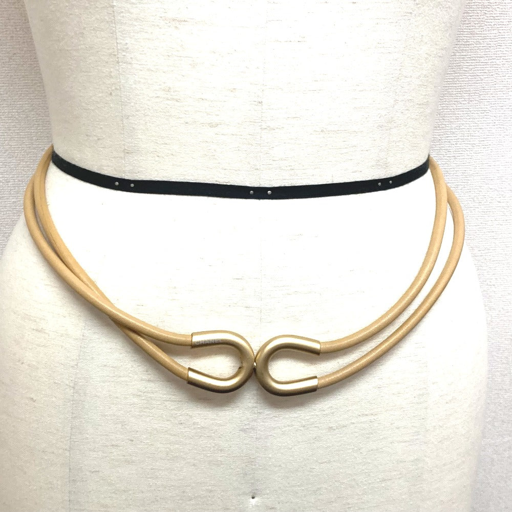 Chanel belt CC COCO Mark Brown Leather