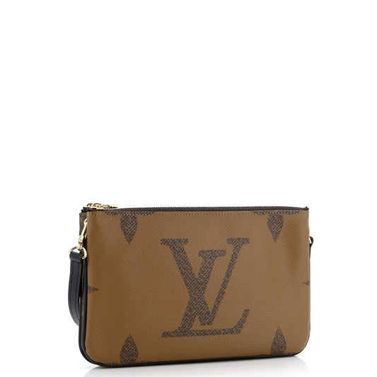 Louis Vuitton Double Zip Pochette Reverse Giant Clutch Bag Monogram