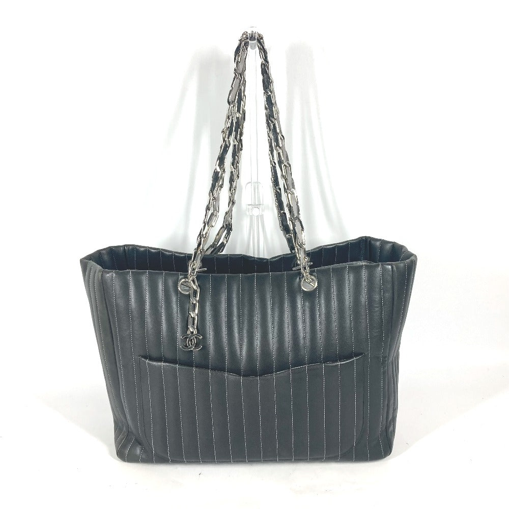 Chanel Mademoiselle Black Leather Tote Bag