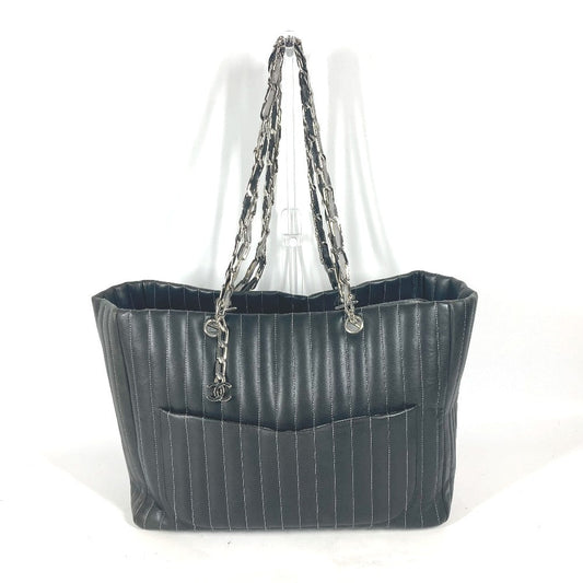 Chanel Mademoiselle Black Leather Tote Bag