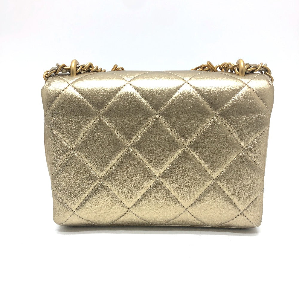 Chanel lambskin Matelasse COCO Mark Rhinestone Gold Shoulder Bag