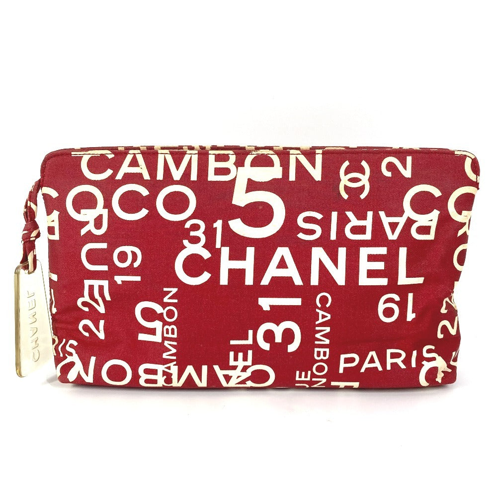 Chanel Bysy line logo Red Canvas Handbag