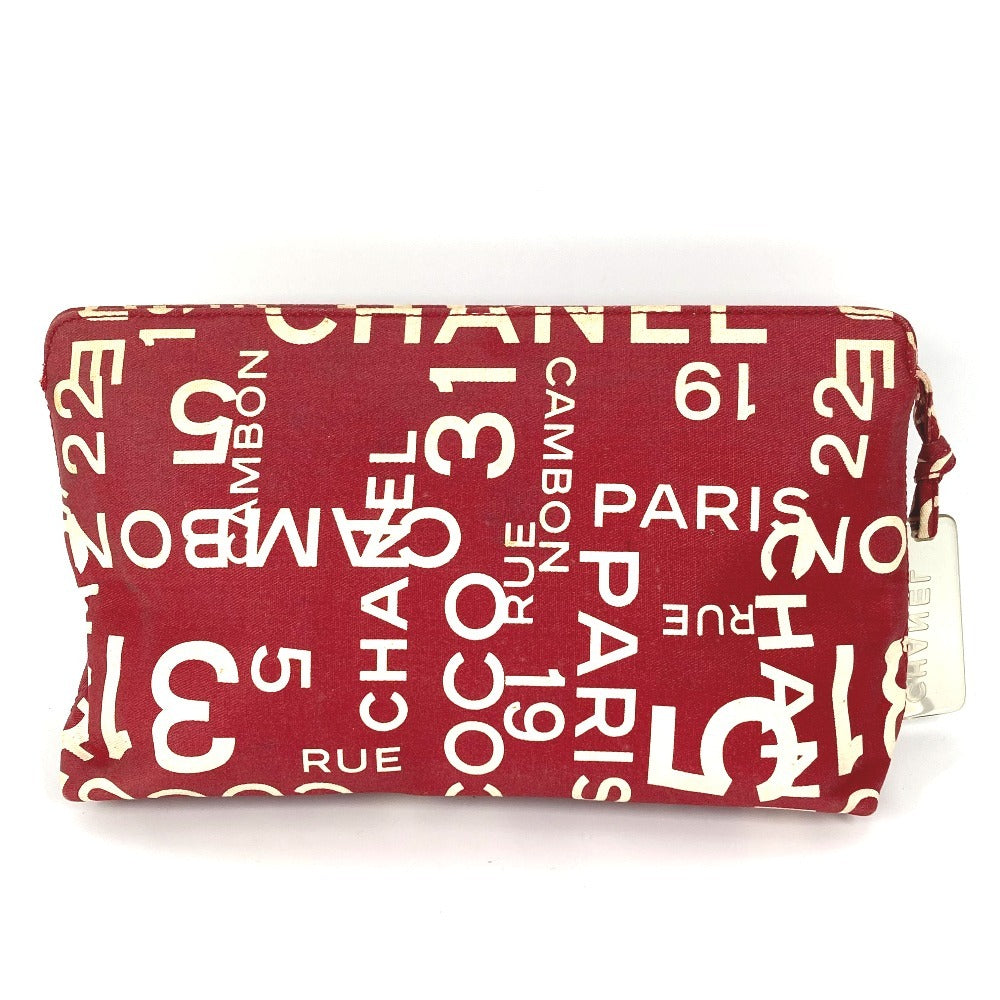 Chanel Bysy line logo Red Canvas Handbag