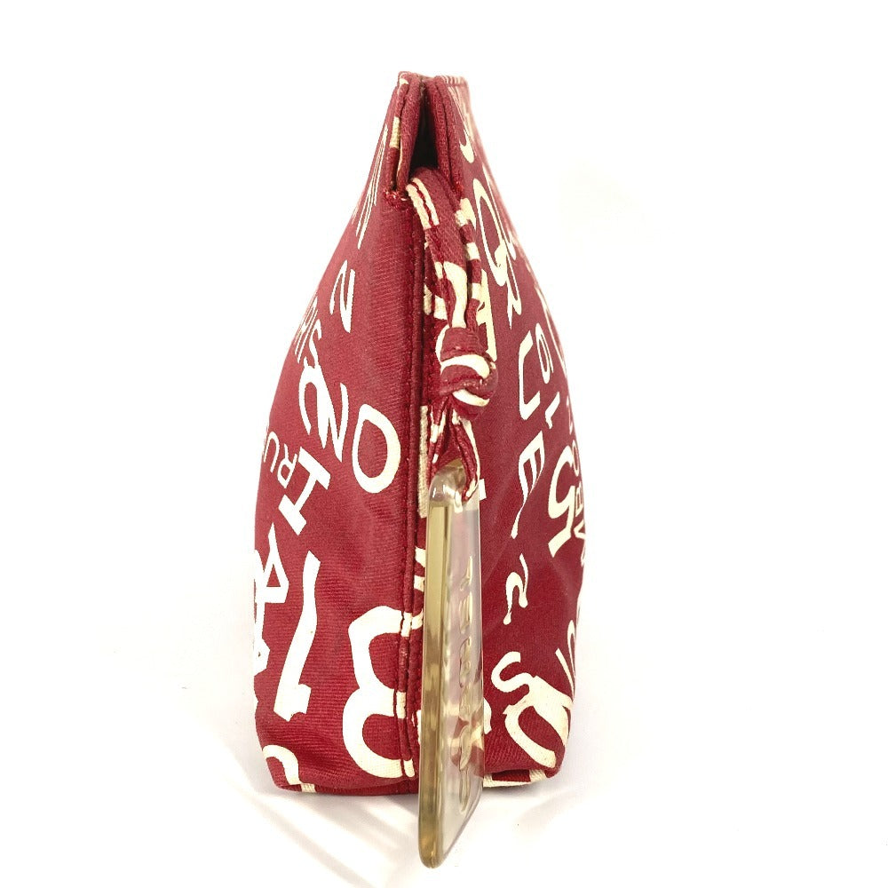 Chanel Bysy line logo Red Canvas Handbag