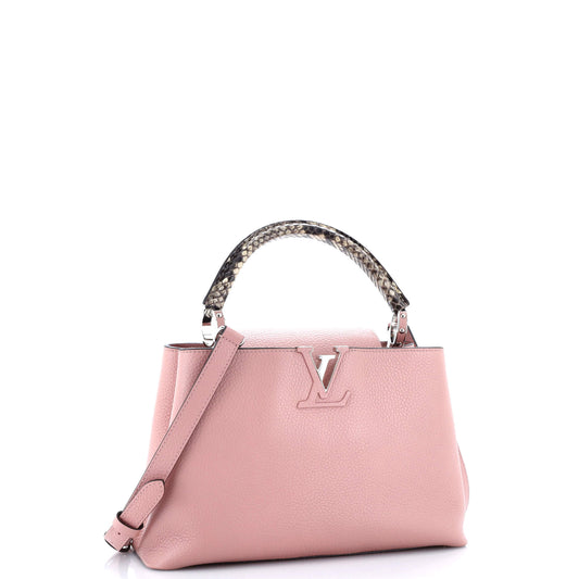 Louis Vuitton Capucines Bag With Python Pm Leather Travel Bag