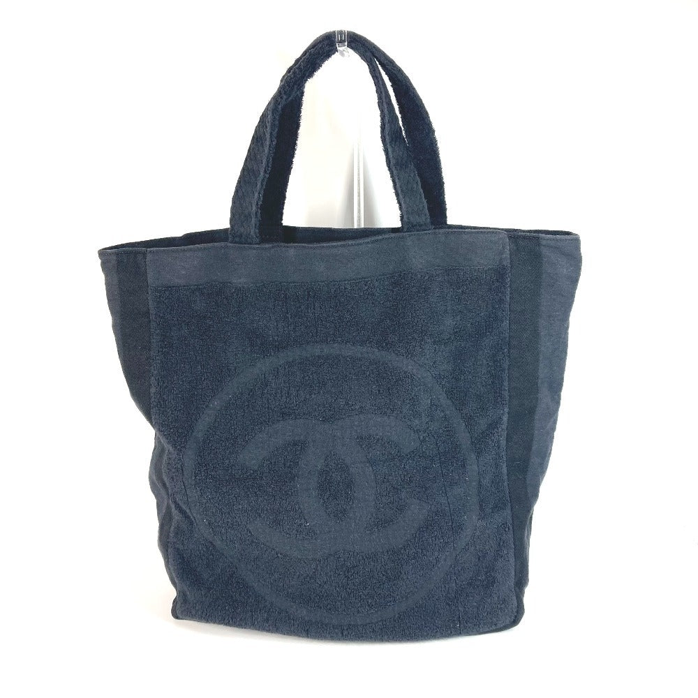 Chanel pile logo CC COCO Mark Black Tote Bag
