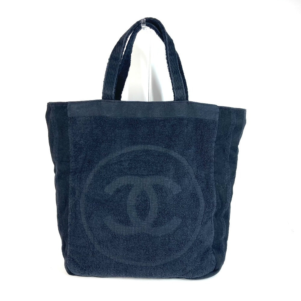 Chanel pile logo CC COCO Mark Black Tote Bag