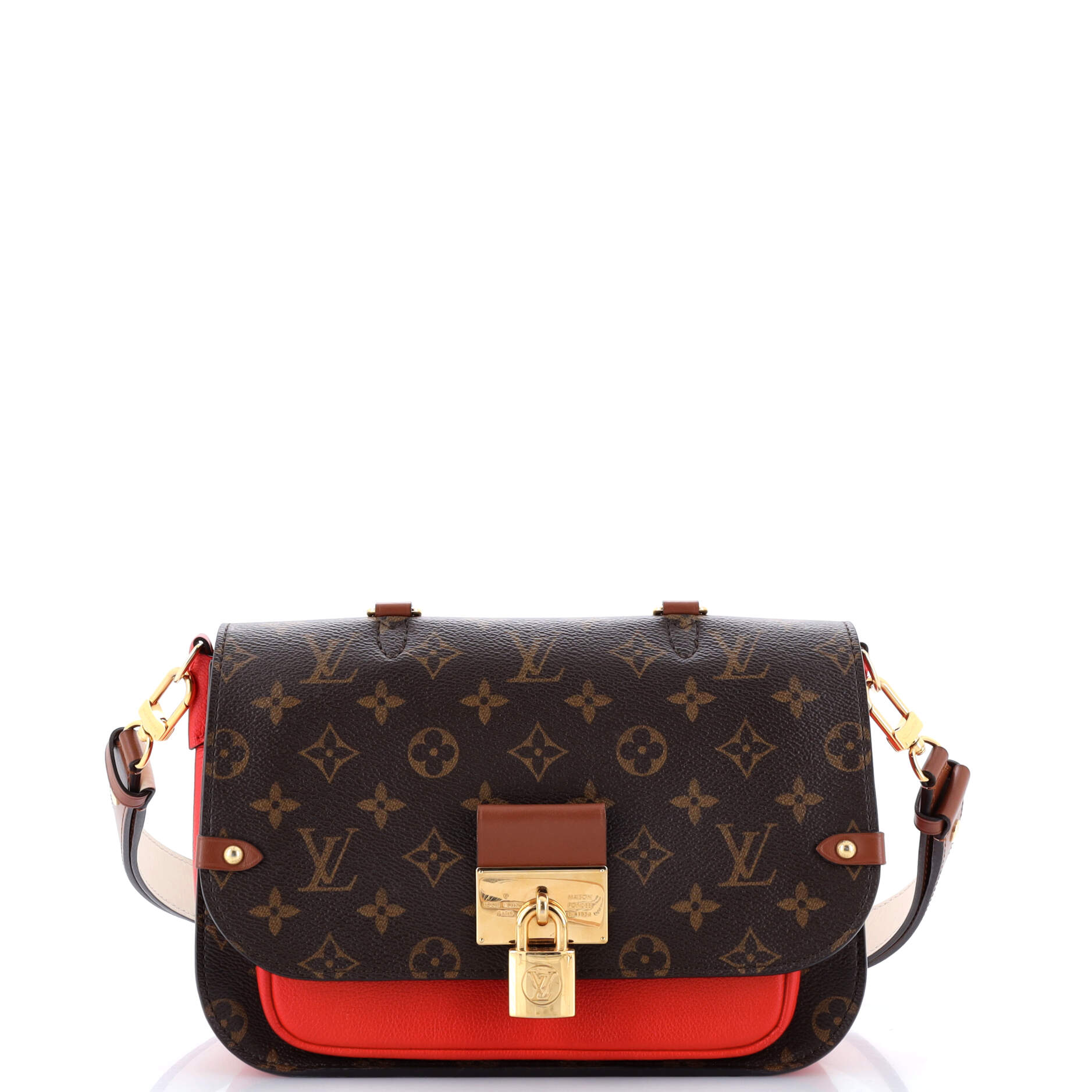 Louis Vuitton Vaugirard Handbag With Leather Canvas Travel Bag