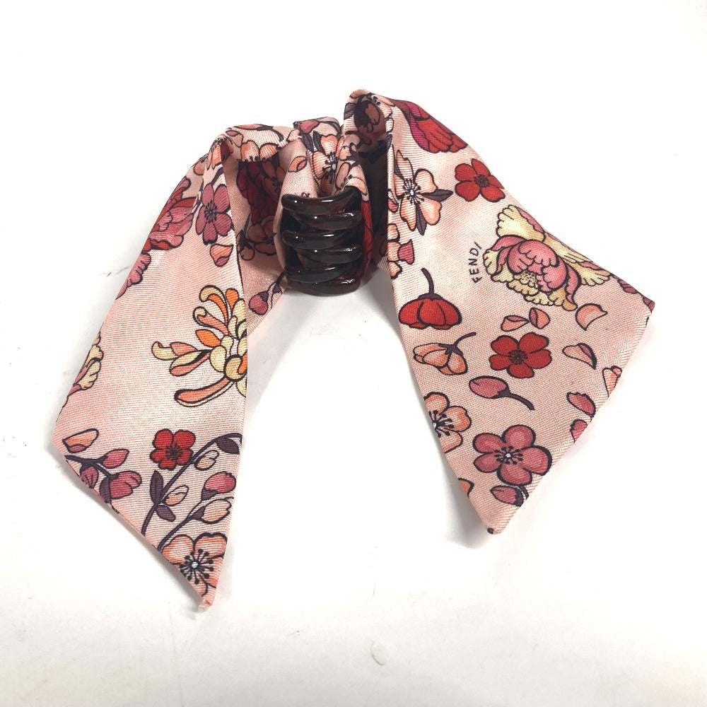 Fendi Valletta Silk Ribbon Hair Clip Women Handbag Pink Travel Bag