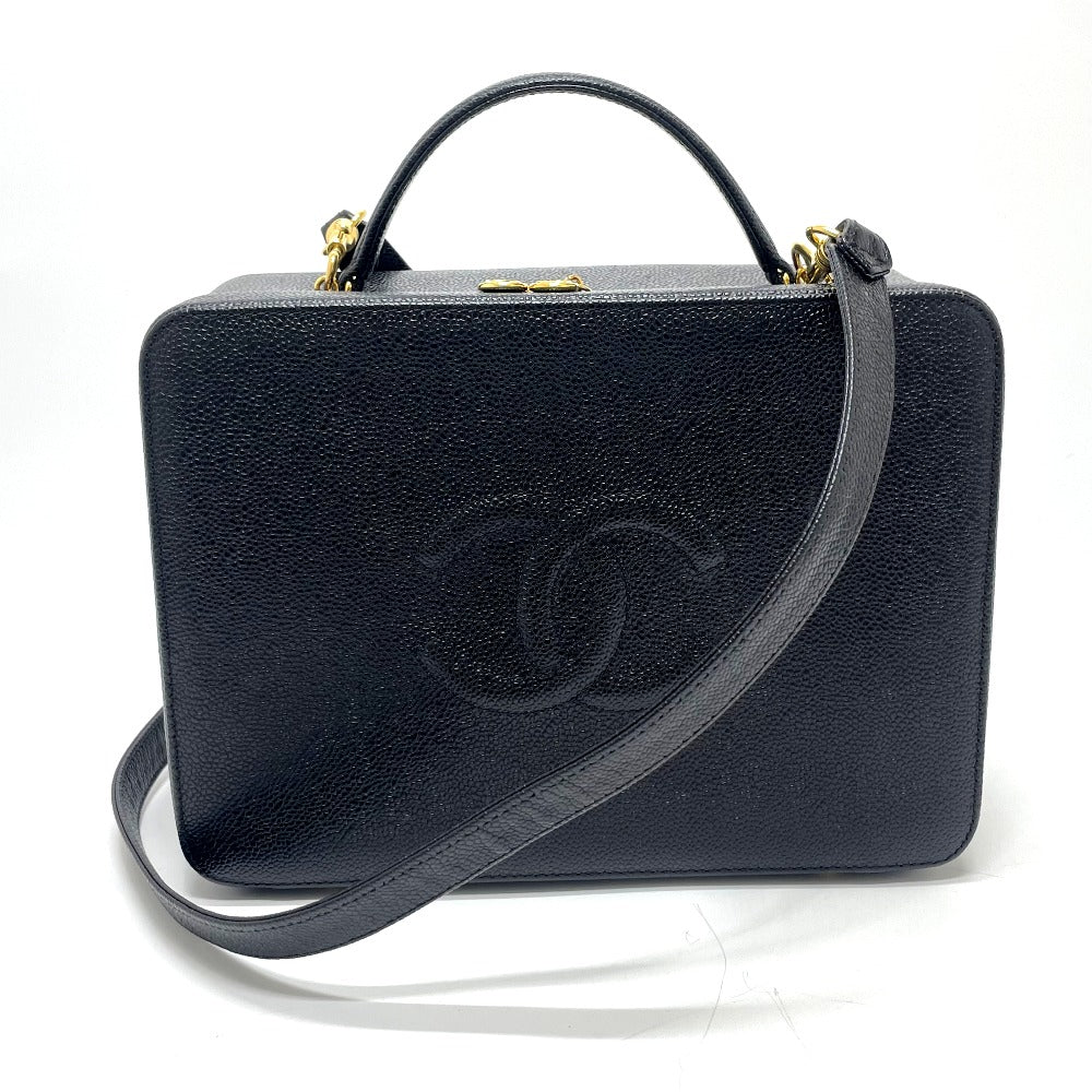 Chanel Caviar skin COCO Mark Vanity Decacoco Black Handbag