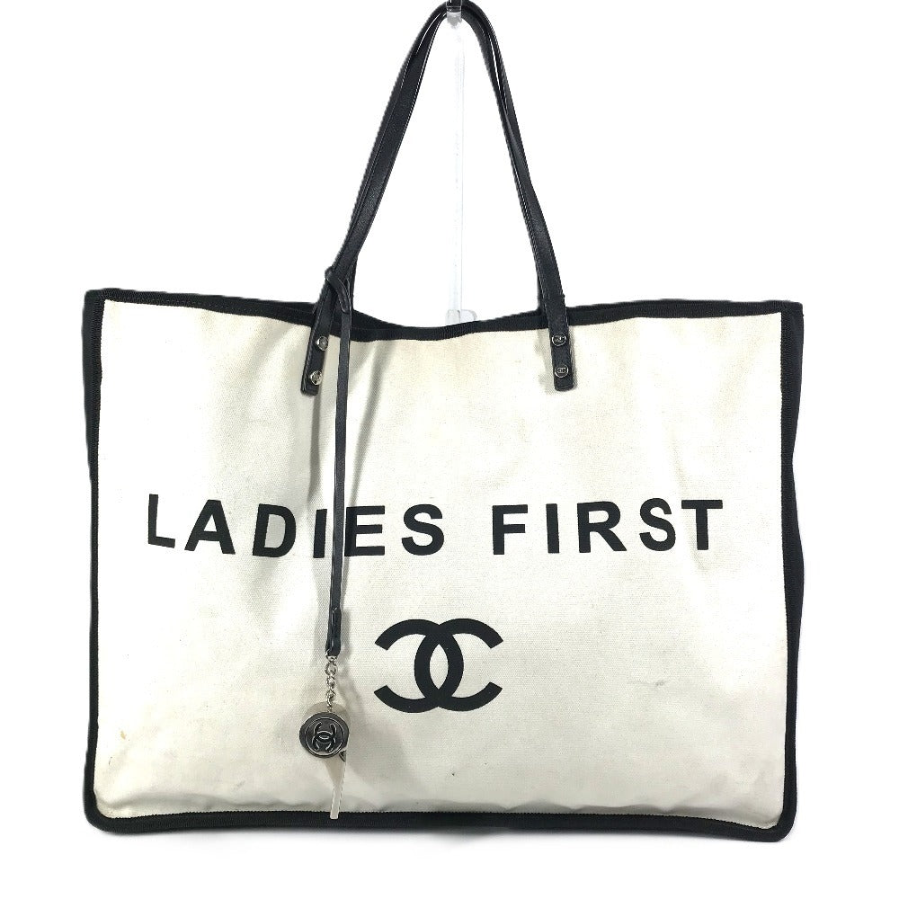 Chanel logo Lady Whistle White Canvas Shoulder Bag