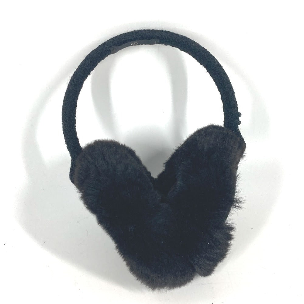 Chanel Earmuff fur ear warmers Camellia Stone Black Handbag