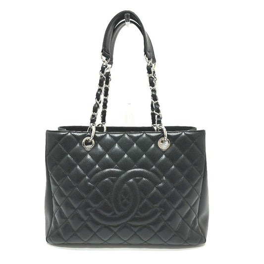 Chanel Caviar skin CC COCO Mark Matelasse Black Tote Bag