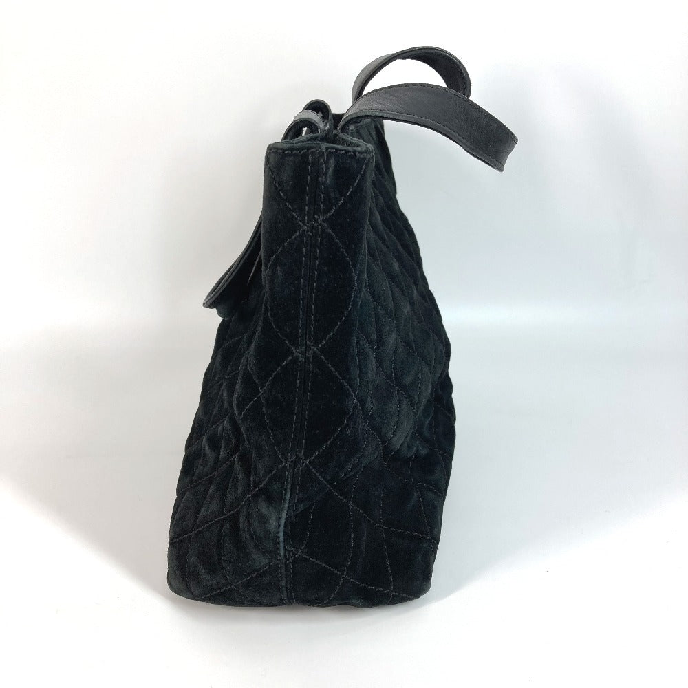 Chanel suede Matrasse quilting CC COCO Mark Black Tote Bag