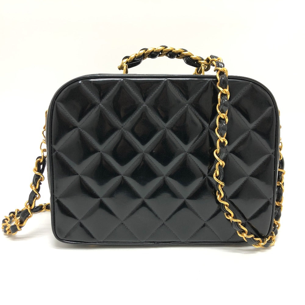 Chanel enamel Matrasse Vanity Black Handbag
