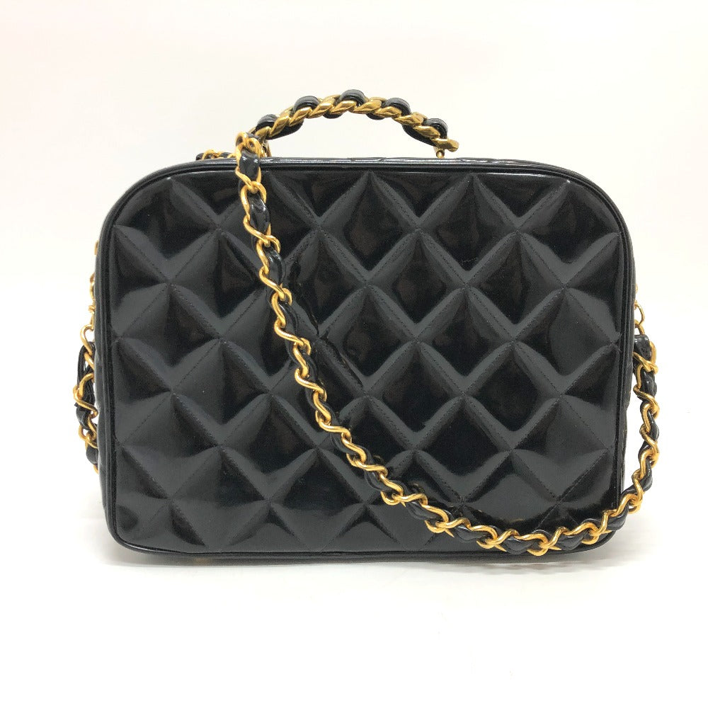 Chanel enamel Matrasse Vanity Black Handbag
