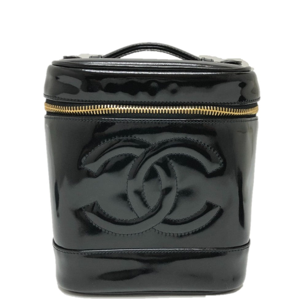 CHANEL Handbag A01998 enamel black CCCOCO Mark Cosmetics Pouch Women  