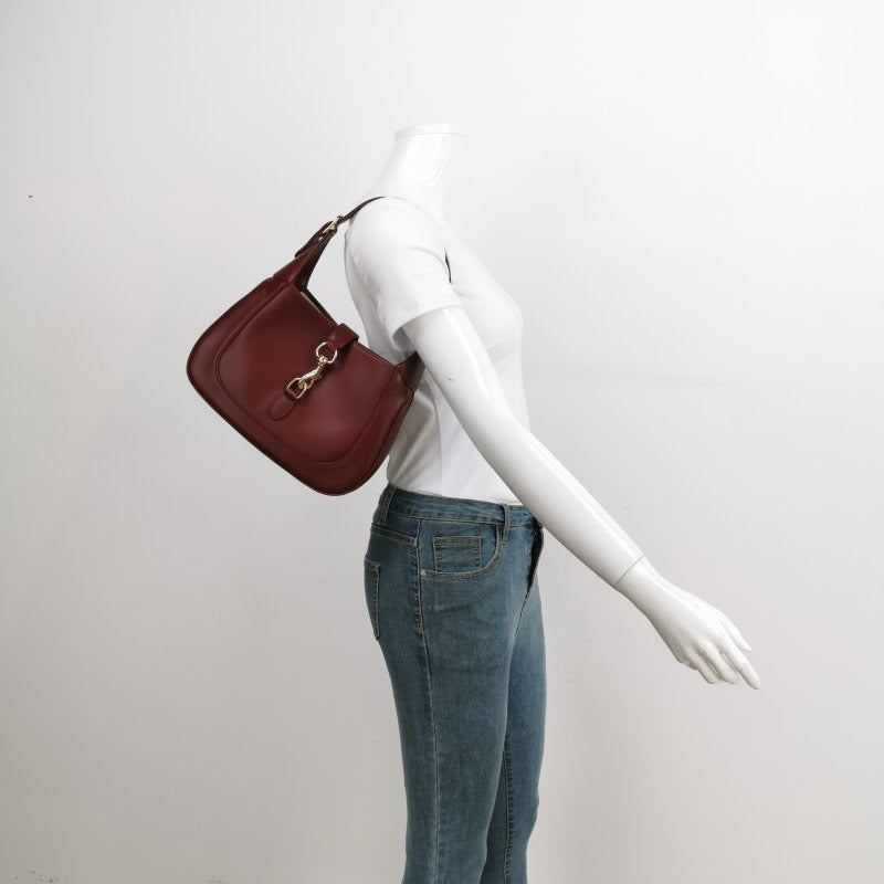 Gucci Jackie Ancora Burgundy S24 Leather Red Small Shoulder Bag