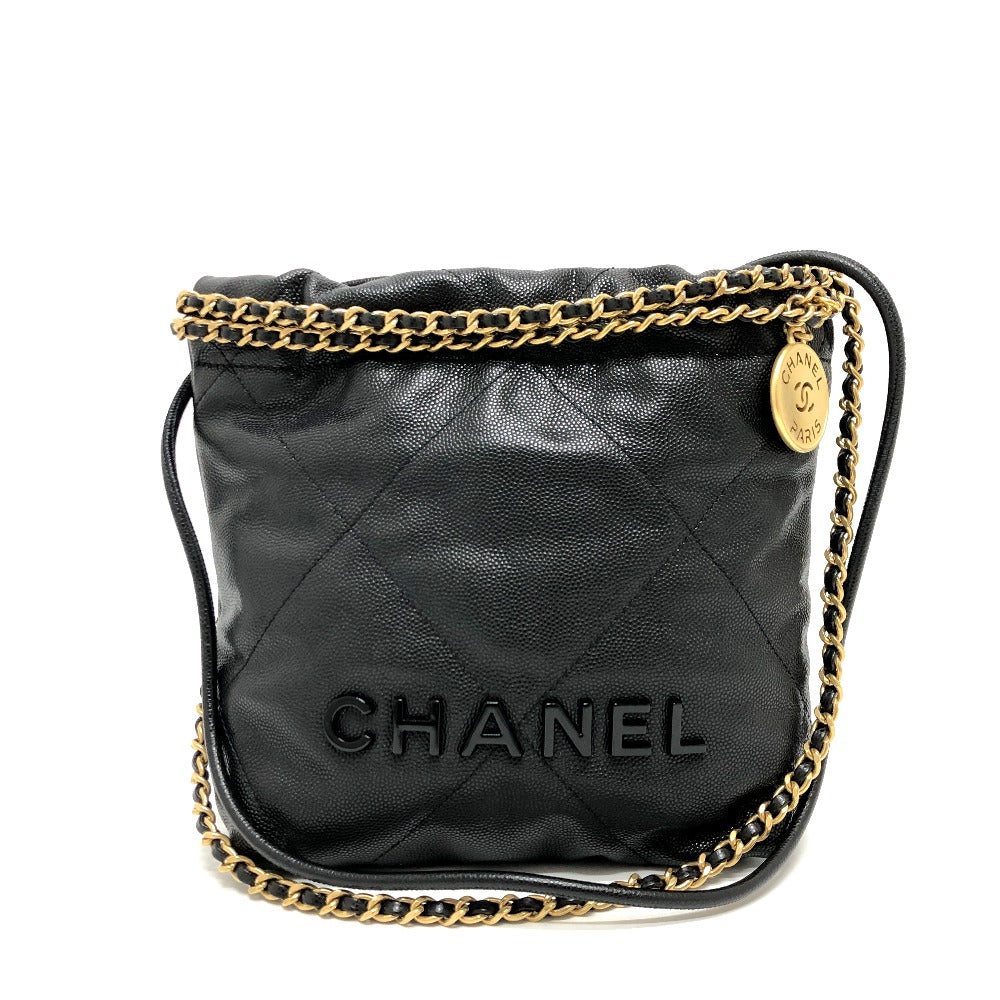 Chanel Caviar skin Matrasse 22 So Black Shoulder Bag