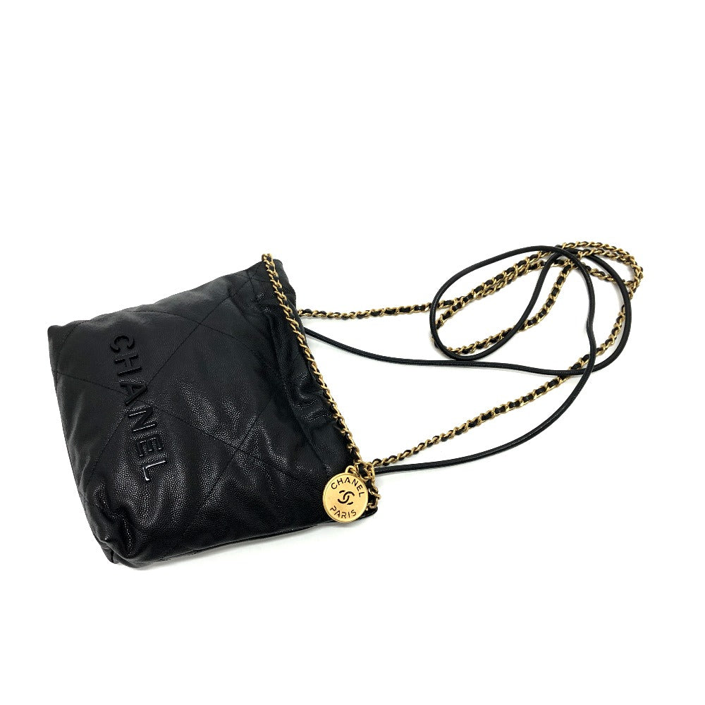 Chanel Caviar skin Matrasse 22 So Black Shoulder Bag