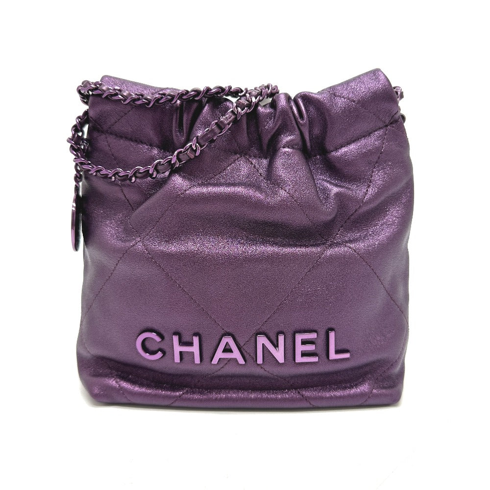 Chanel purple CHANEL22 Glitter All Purple Leather Shoulder Bag