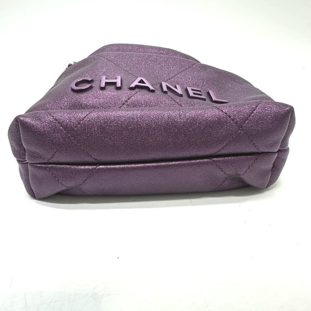Chanel purple CHANEL22 Glitter All Purple Leather Shoulder Bag