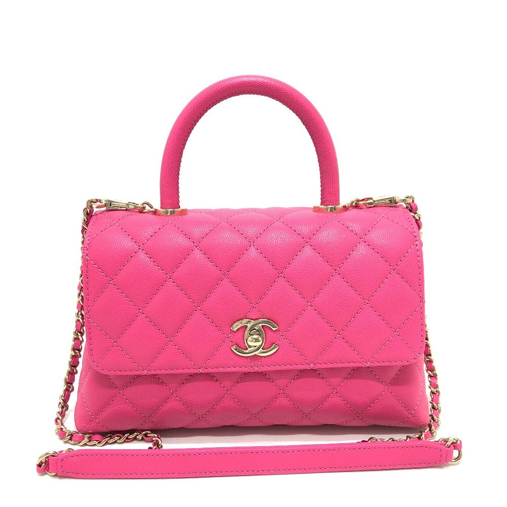 Chanel Caviar skin Matelasse Coco Handle 24 Pink Handbag