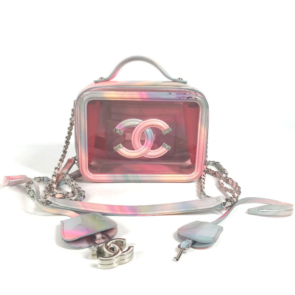 Chanel Plastics Filigree Vanity CC COCO Mark Pink Crossbody Bag