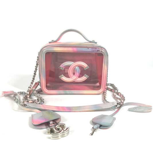 Chanel Plastics Filigree Vanity CC COCO Mark Pink Crossbody Bag