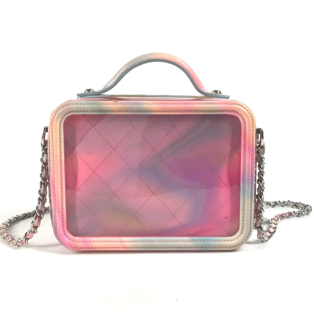 Chanel Plastics Filigree Vanity CC COCO Mark Pink Crossbody Bag