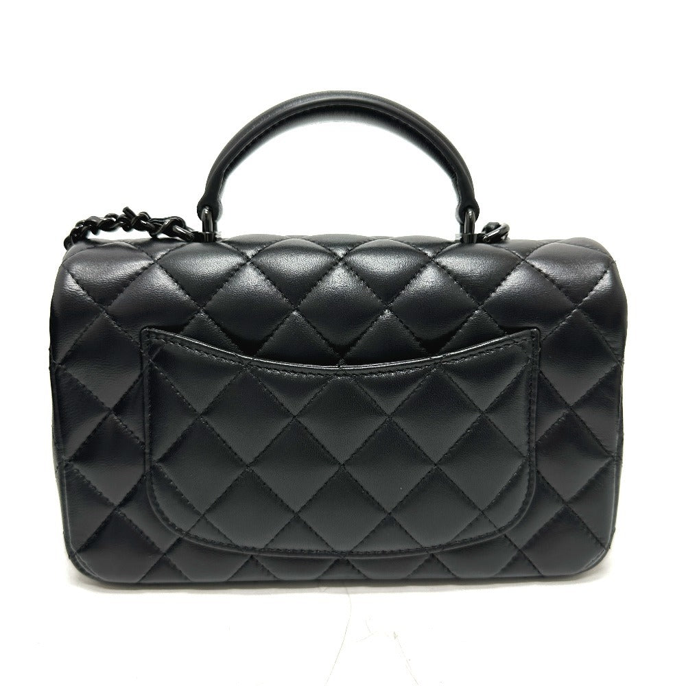 Chanel lambskin Matelasse 20 Quilting CC COCO Black Handbag
