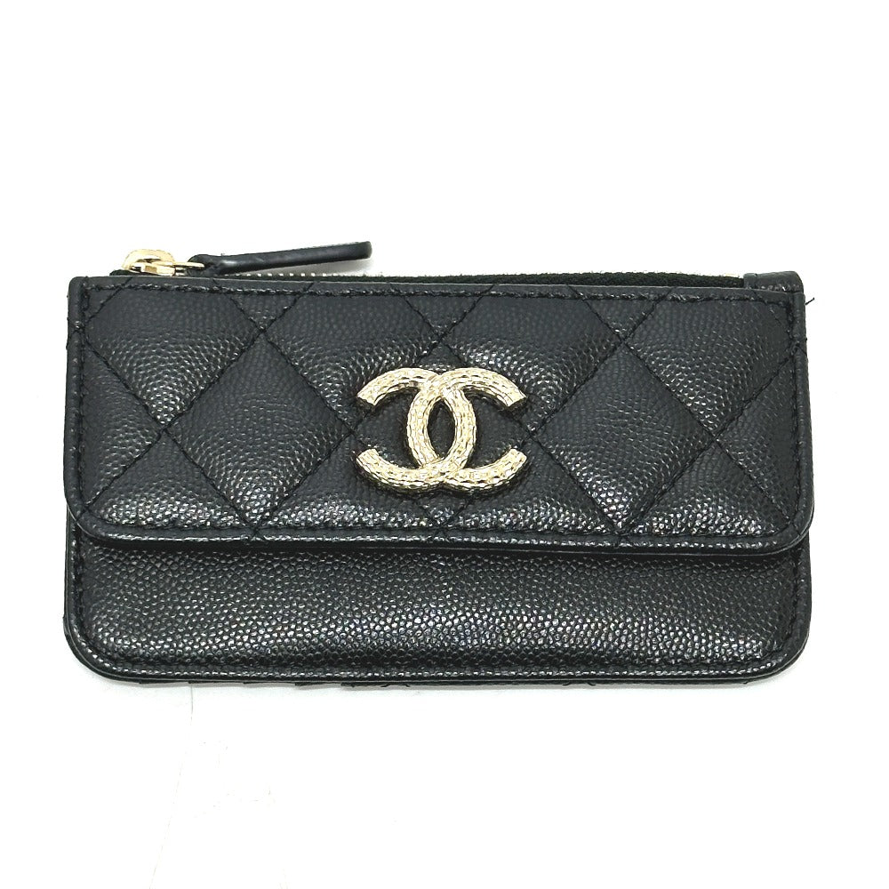 Chanel Coin Caviar skin Matrasse COCO Mark Black Handbag