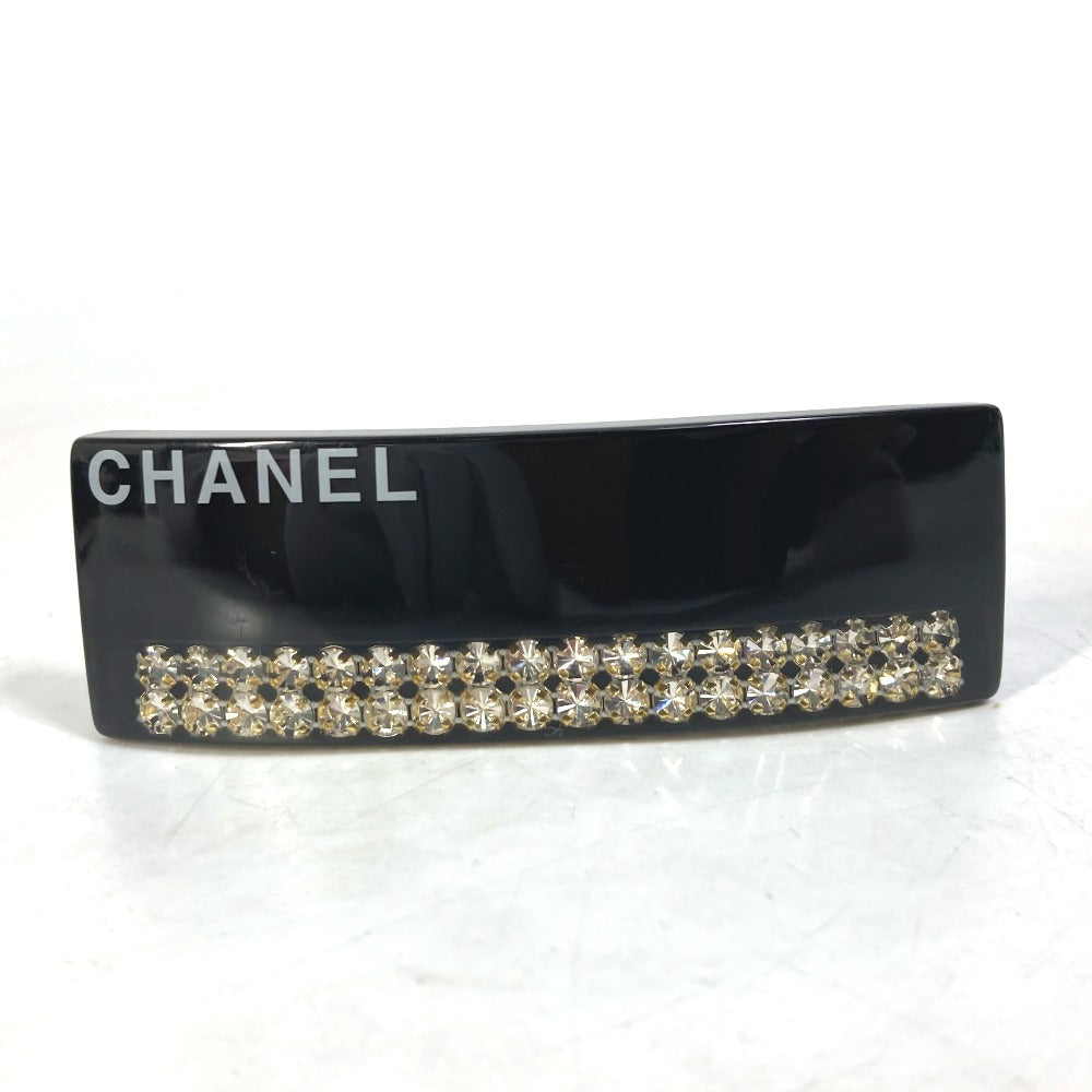 Chanel Valletta plastic 05P logo rhinestone Black Handbag