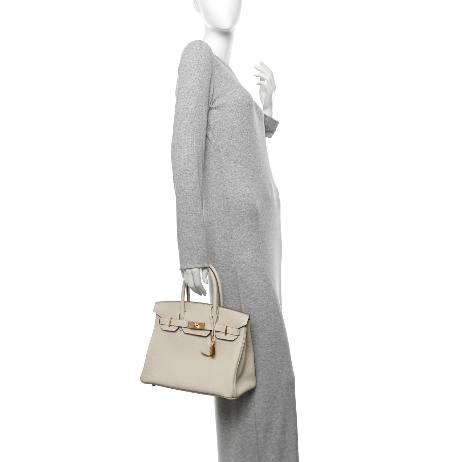 Hermes Togo Birkin Craie Handbag Travel Bag 30 Craie 1770273
