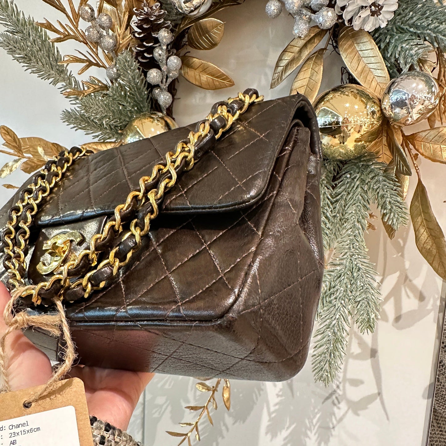 Chanel   class flap bag(brown)