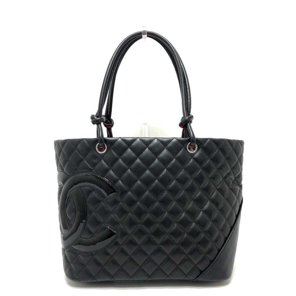 Chanel lambskin Matrasse Cambon line Black Tote Bag