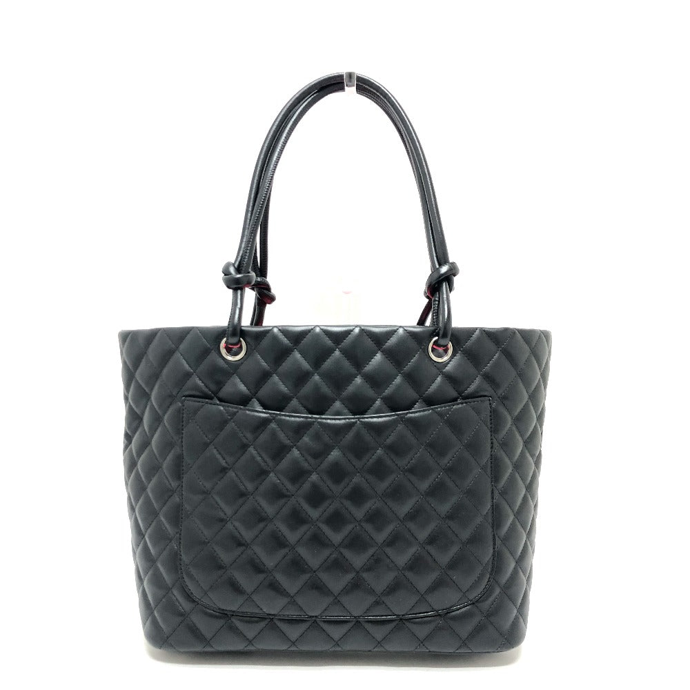Chanel lambskin Matrasse Cambon line Black Tote Bag