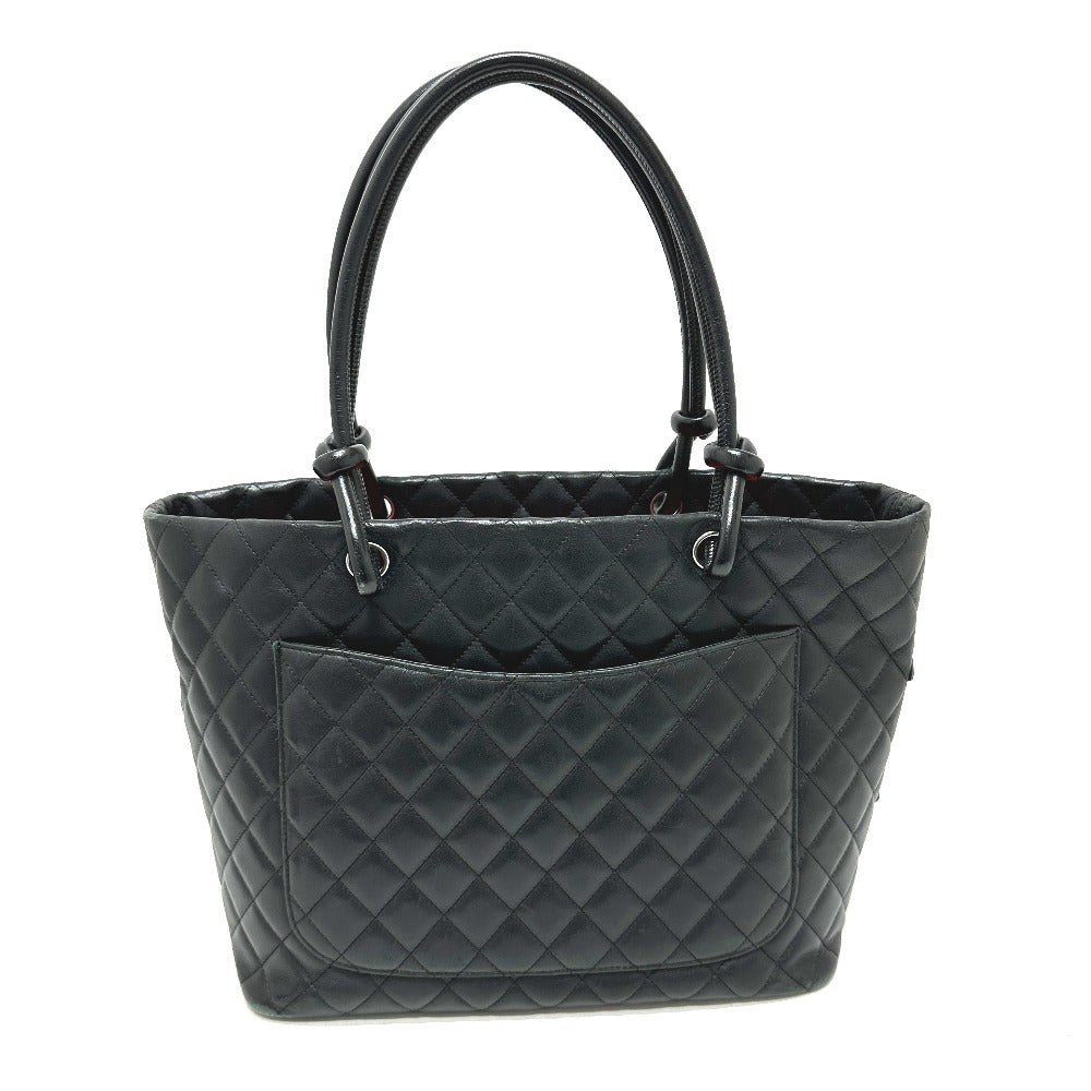Chanel Lambskin Patent Matrasse Cambon Line Black Leather Tote Bag