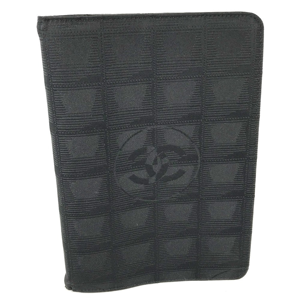 Chanel Notebook cover Nylon New line logo Black Travel Bag