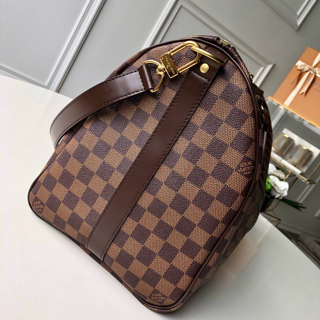 Top Quality Keepall Bandouliã Re Damier Ebene Canvas Travel Bag