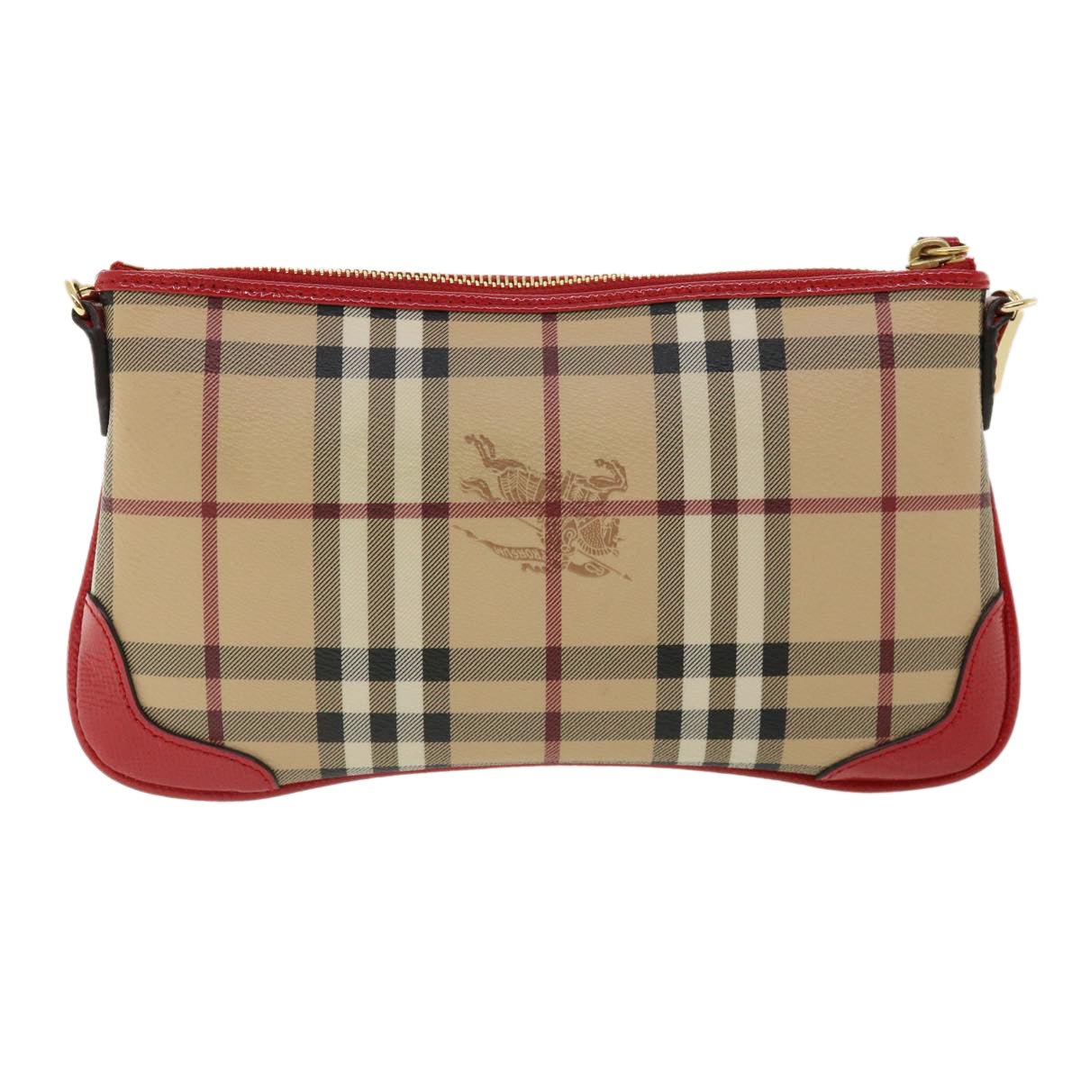 Burberry Luxury Nova Check Shoulder Bag Pvc Bright Rose Leather