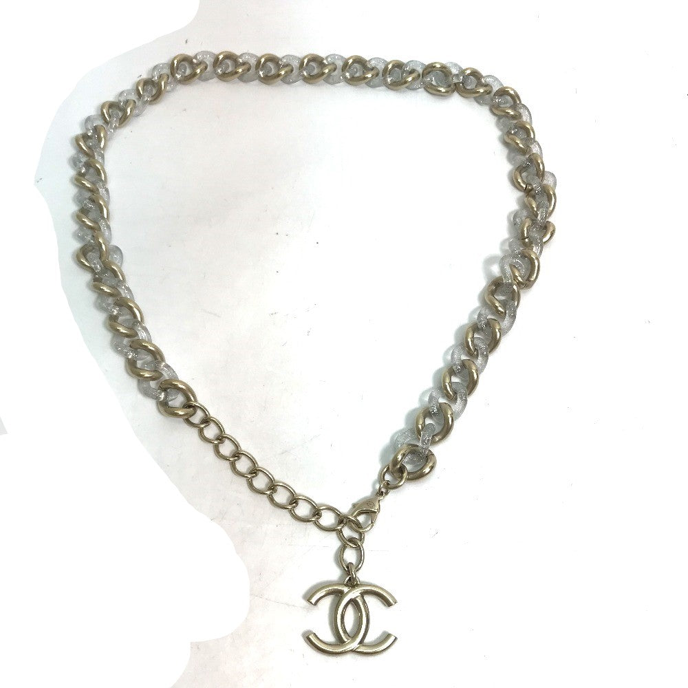 Chanel belt Plastic 17K CC COCO Mark Gold