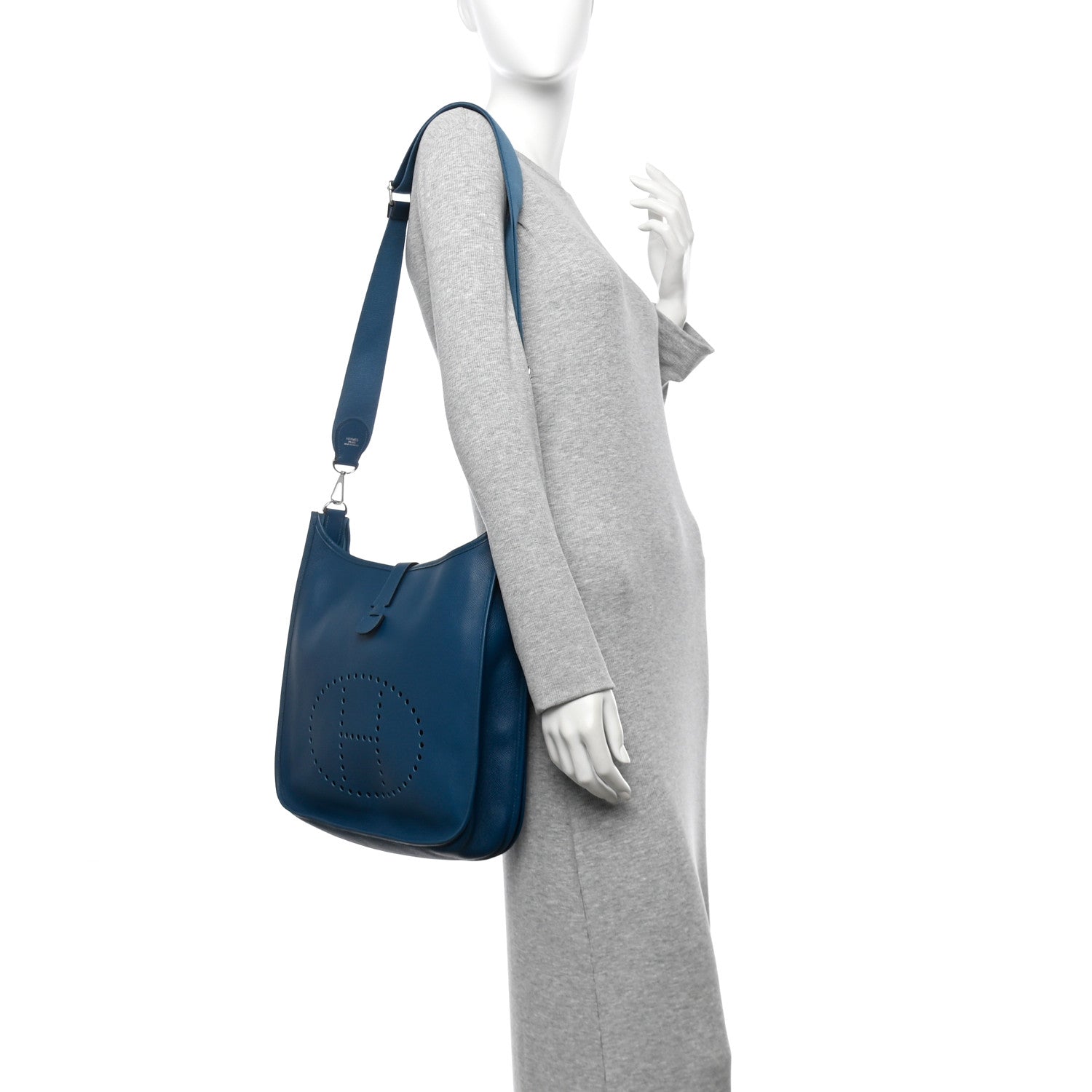 Hermes Epsom Evelyne Iii Gm Cobalt Handbag Travel Bag