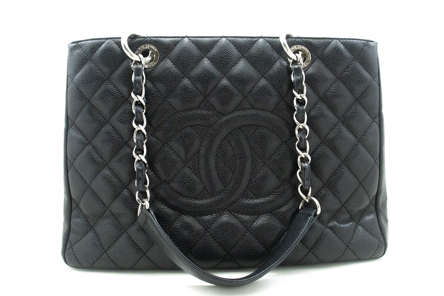 Chanel Caviar GST " Grand Shopping Tote Chain Shoulder Bag Black