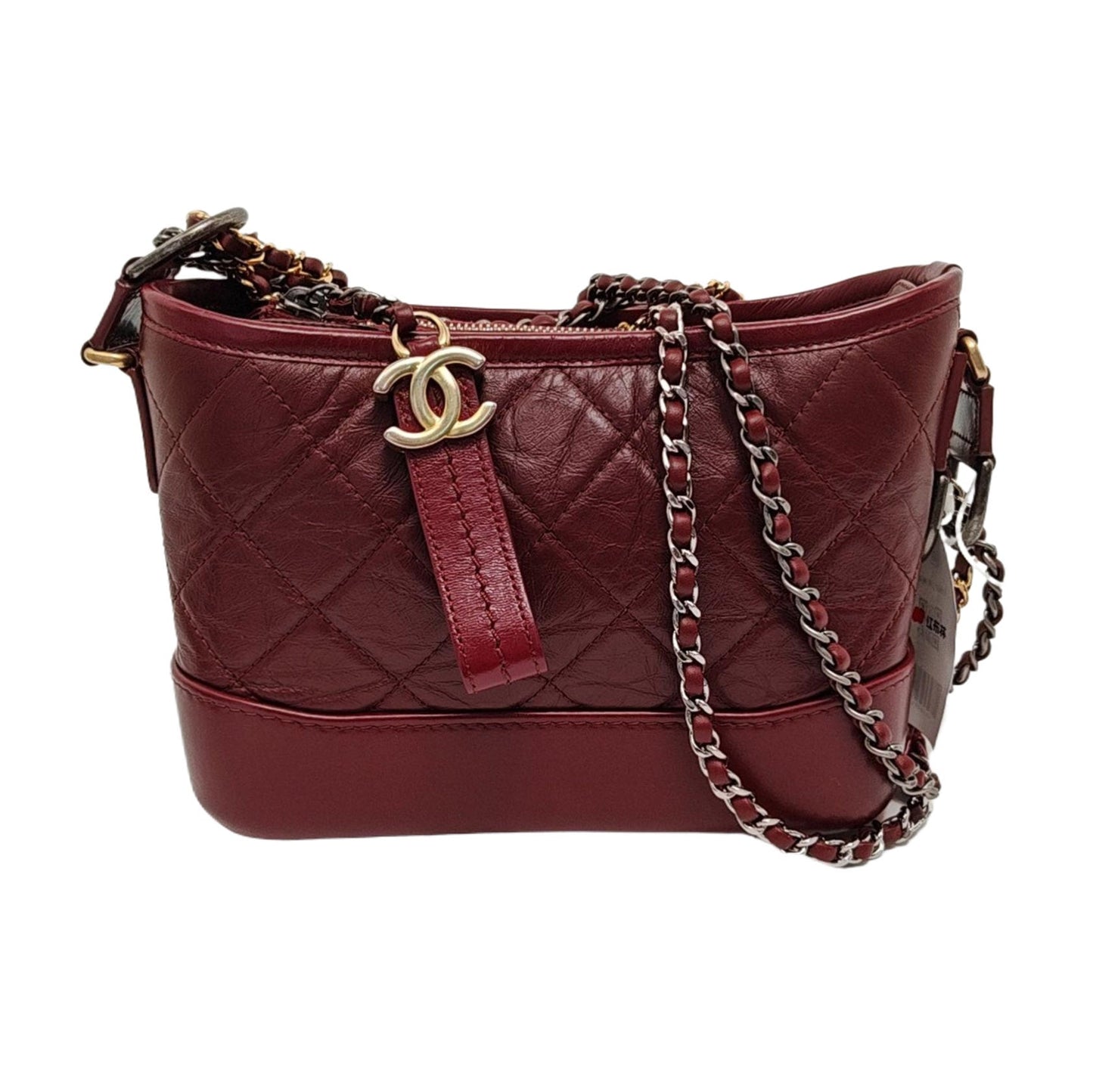 Chanel Gabrielle Hobo Burgundy Small Leather Crossbody Bag Crossbody Bag