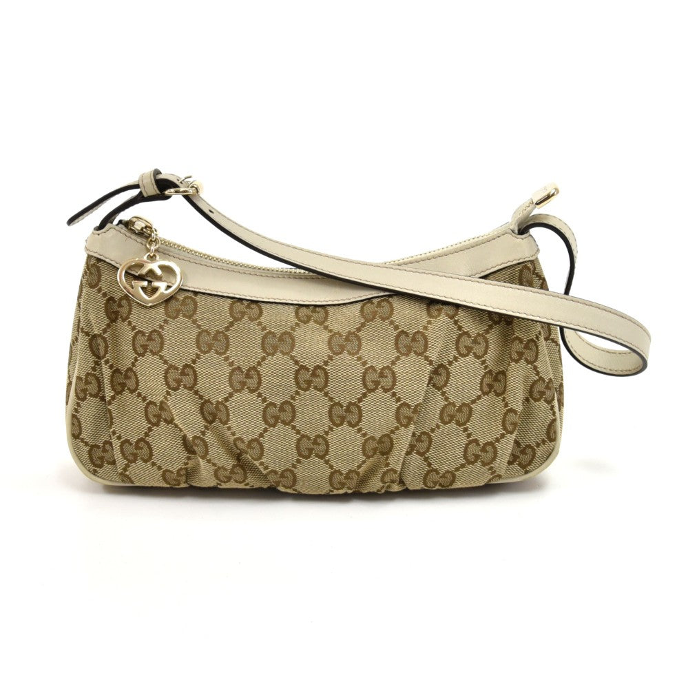 Gucci Pleated Bag Canvas Monogram Shoulder Bag